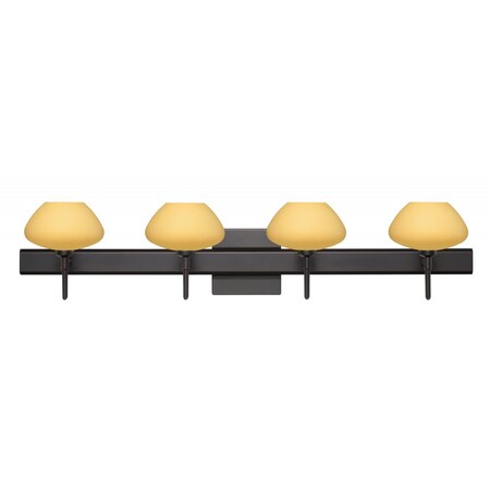 Besa Lighting Besa Wall With SQ Canopy Peri Bronze Vanilla Matte 4x5W LED 4SW-5410VM-LED-BR-SQ